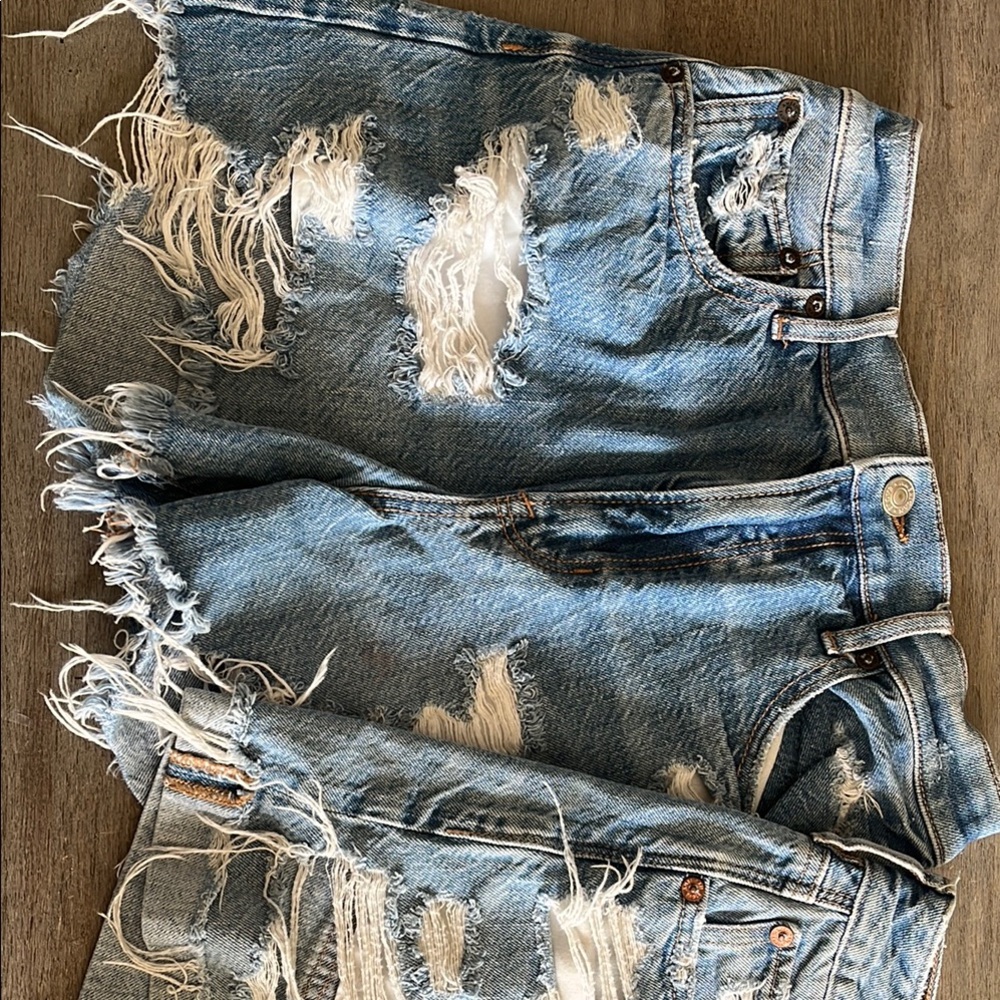 Distressed Denim Shorts - Picture 2 of 8